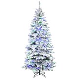 thumbnail of HOMCOM Árvore de Natal 210 cm com 250 Luzes LED Árvore de Natal Nevada com 829 Ramos e Base Dobrável Ø112x210 cm Verde