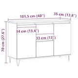 thumbnail of vidaXL Sideboard Artisan-Eiche 101,5x35x70 cm Holzwerkstoff