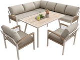 thumbnail of Merax set modular de jardín para 6-8 personas, sofá esquinero, 2 sofás sillón, 2 sillones individuales, mesa, cojines, beige