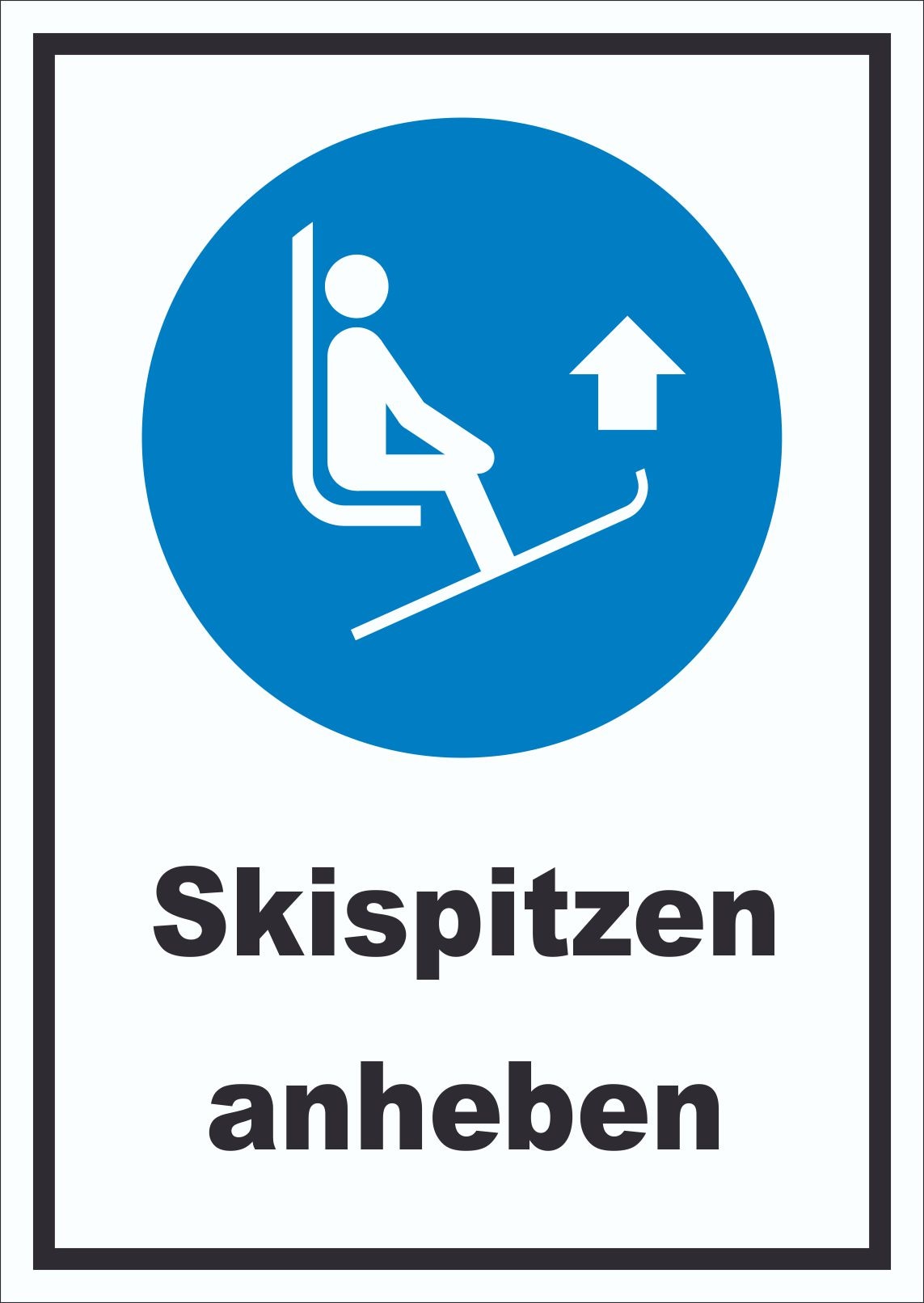 Skispitzen anheben Schild A6 (105x148mm)