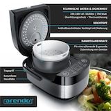 thumbnail of Arendo Reiskocher & Dampfgarer, elektrisch (800W, 4 Liter) für 1-8 Personen, Schnelle Zubereitung ohne Anbrennen, Warmhaltefunktion