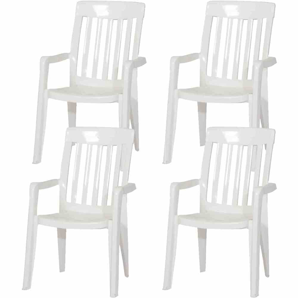 Sieger Palma SET 4x Stapelsessel weiß