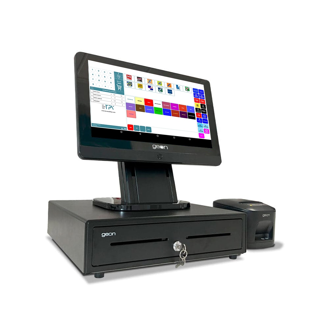 Pack TPV Geon Sunpos Android 15,6" + impresora + cajon + software punto de venta