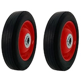 thumbnail of Set de 2 Ruedas para carretilla, neumáticos de goma maciza, 6"-1.3", Eje de 15 mm, hasta 150 kg, tamaño 150-30mm