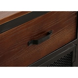 thumbnail of Cassettiera credenza HWC-N28, con ruote 2 cassetti, 3D industriale retrò metallo legno 90x100x40cm ~ nero, marrone