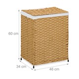 thumbnail of Relaxdays Wäschekorb mit Deckel, Rattan-Optik, Wäschesack 90 l, HBT: 60x46x34 cm, Wäschebehälter geflochten, braun/beige