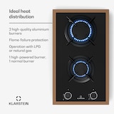 thumbnail of Lumiflame Gaskochfeld | 2 Brenner | Kupferrahmen | Elektrische Zündung | 4,2 kW Leistung Schwarz