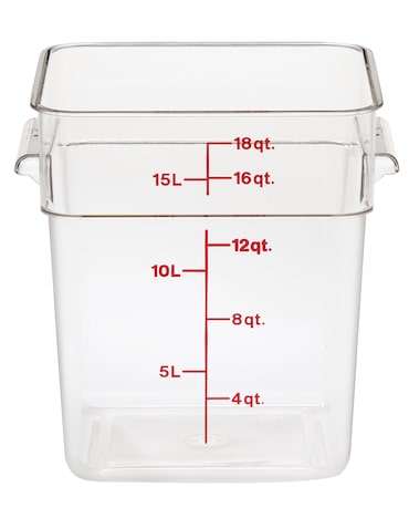 CAMBRO - 18SFSCW-135 - Recipiente quadrado 17,2 L - 25,6 x 31 x 32 cm - Transparente (Tampa não incluída)