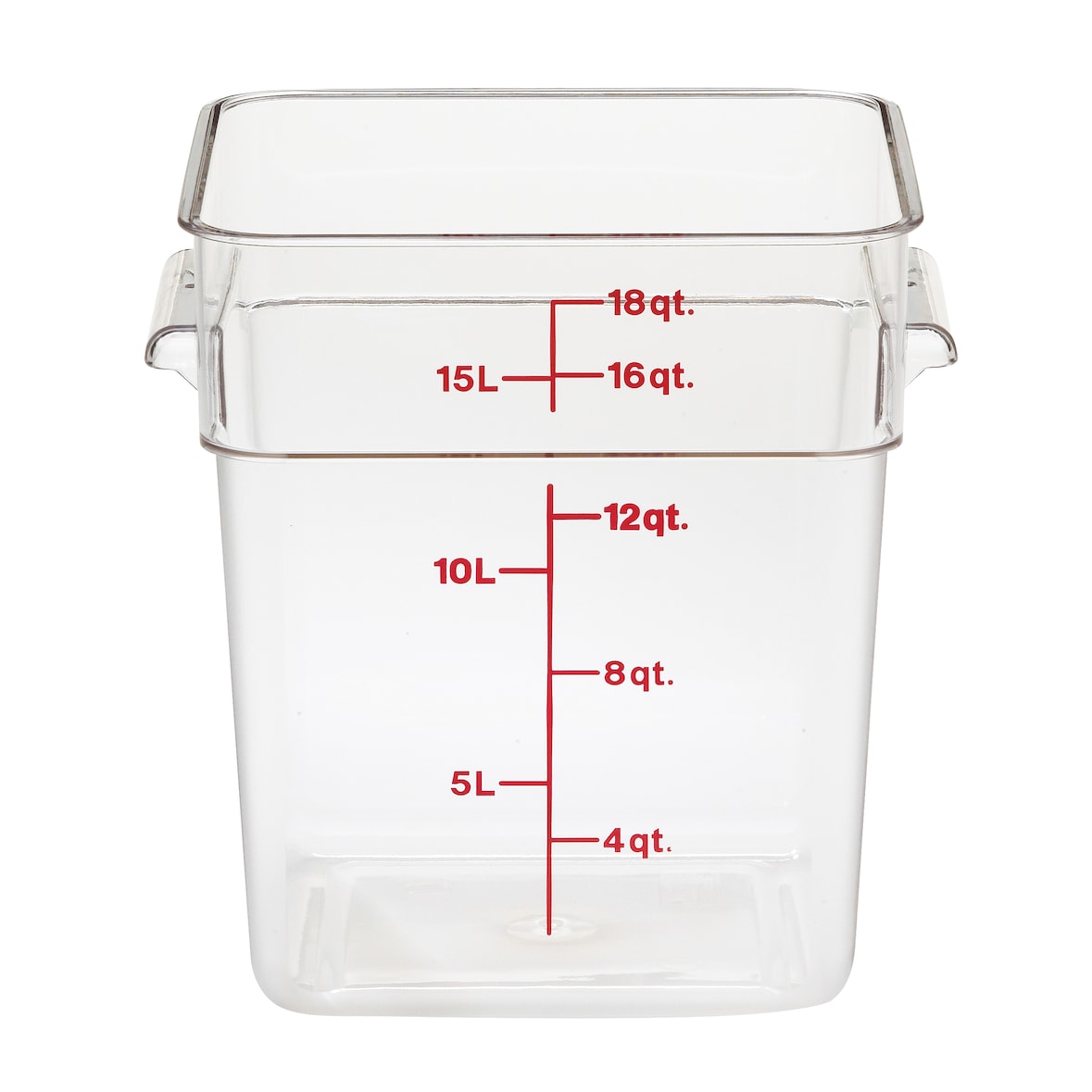 CAMBRO - 18SFSCW-135 - Recipiente quadrado 17,2 L - 25,6 x 31 x 32 cm - Transparente (Tampa não incluída)