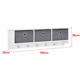 thumbnail of Helloshop26 - Perchero de pared 30 x 100 x 20 cm blanco gris plata 03_0008181