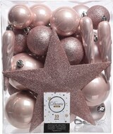 thumbnail of 33 Weihnachtskugeln mit Christbaumspitze Stern Kunststoff Christbaumkugeln Set