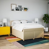 thumbnail of vidaXL Boxspringbett mit Matratze Creme 160x200 cm Stoff