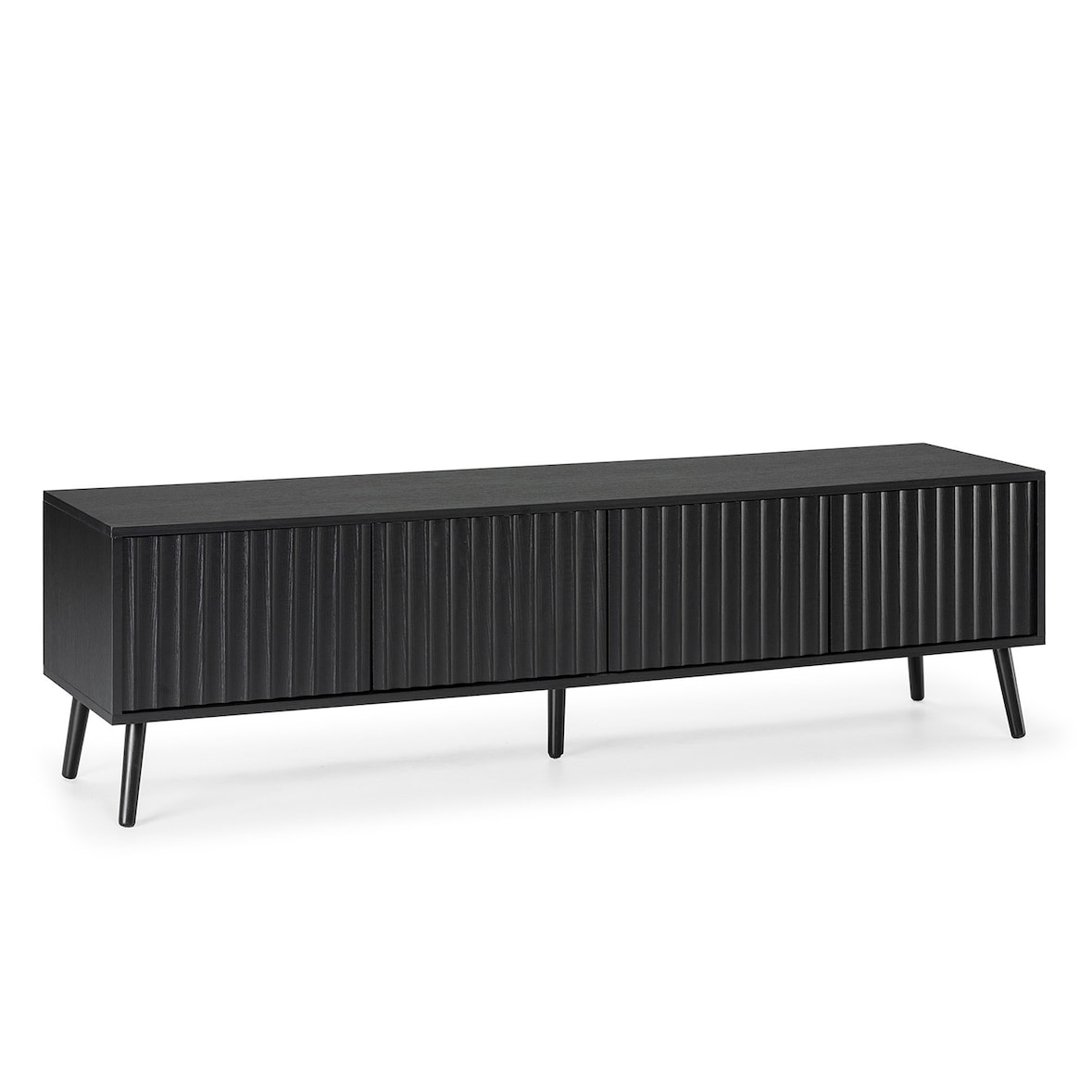 Mueble TV Lluvia 4 puertas color Negro, 160 cm lardo