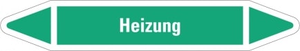 Aufkleber I RKZ-Etikett Heizung, grün/weiß, für Ø 25-40mm, 154x26mm, 5/Bogen