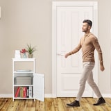 thumbnail of Relaxdays Badschrank, 3 Fächer, Lamellentür, HxBxT: 83 x 45 x 30 cm, schmal, Schränkchen für Bad, Küche und Flur, weiß