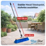 thumbnail of Blue-Star Besen Komplett SET 40 cm Breit mit blauen Borsten und Teleskopstiel Handfeger Kehrschaufel Stiel Straßenbesen
