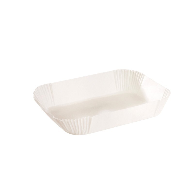 ECOLOMIQUE - 50 Pcs - Caissette papier cuisson ovale blanche - 30 x 23,5 cm, Hauteur: 4,5 cm - ECO209CPS238