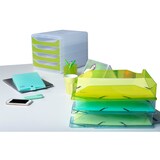 thumbnail of Exacompta - Réf. 113236D - Carton de 6 Corbeilles à courrier COMBO MIDI - 34 x 25 x 6,5 cm - pour format A4 + - turquoise transparent glossy