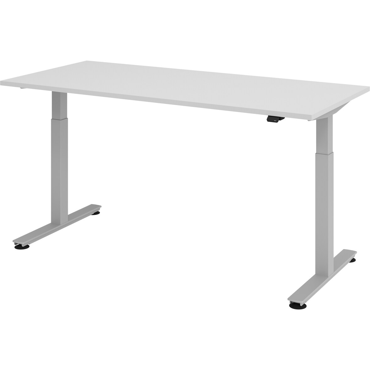 bümö elektrisch höhenverstellbarer Schreibtisch grau 180x80 cm - Schreibtisch höhenverstellbar elektrisch, elektrischer Schreibtisch & Gaming Tisch,
