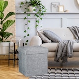 thumbnail of Relaxdays Faltbarer Sitzhocker, Sitzcube als Fußablage, Sitzwürfel aus Leinen, Deckel zum Abnehmen, 38x38x38 cm, schwarz