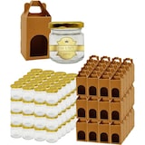 thumbnail of Conjunto 100 frascos vidro 100 ml com tampa + 100 caixas com janela para 1 frasco de doce