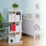 thumbnail of Relaxdays Bücherregal, 360 Grad drehbar, 3 Ebenen, Bücher, CDs, Deko, HBT: 95x39x39 cm, Wohnzimmer Drehregal, weiß