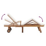 thumbnail of vidaXL Ligbed met kussen massief teakhout crème