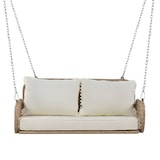 thumbnail of Merax PE-Rattan-Schaukel-Doppelsitz, Hängeschaukel für den Garten im Freien, mit Kissen und 2 Ketten, belastbar 320 kg, beige