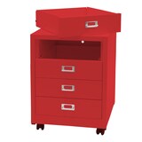 thumbnail of PROREGAL Rollcontainer HxBxT 55x40x41cm Metall 4 Schubladen Rot Schubladenschrank Stahlschrank Aktenschrank