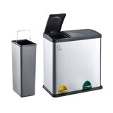 thumbnail of SVITA TC3X8 24 L Treteimer Abfalleimer Mülleimer Mülltrennung Pulverbeschichteter Stahl Grau