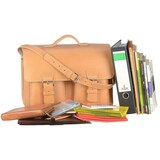 thumbnail of Ruitertassen Lehrertasche Leder XXL 42x32cm Damen Herren Schultasche Aktentasche 3 Fächer natur