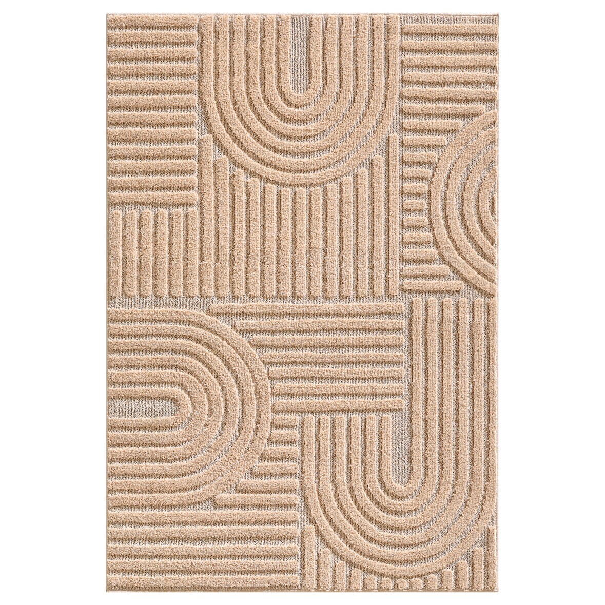 Teppich Esszimmer 3D Skandinavischer Boho Modern Waschbar Strapazierfähig Wohnzimmer Pflegeleicht Rosa 60x110 cm – RIGI von Kadima Design