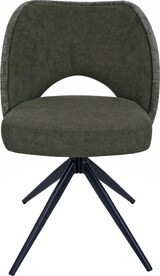 thumbnail of 2er-Set Esszimmerstuhl HWC-N72, Polster-Küchenstuhl, drehbar Auto-Return, Stoff/Textil (420g/m²) Öko-Tex ~ grün