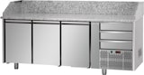 thumbnail of Tecnodom Pizzatheke 3 Türen GN 1/1 3 neutrale Schubladen und Granitplatte