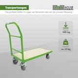 thumbnail of Plattformwagen 500 kg Traglast ca. 96 x 49 cm Ladefläche mit 2 Lenkrollen inkl. Bremse