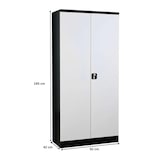 thumbnail of PROREGAL Stahlschrank BEE mit 8 lackierten Fachböden | HxBxT 195x92x42cm | Schwarz-Weiß | Werkstattschrank Werkzeugschrank Aktenschrank