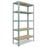 thumbnail of shelfplaza HOME Schwerlastregal 200x130x30 cm in grün mit 5 Böden und 150 kg Traglast pro Boden