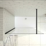 thumbnail of AICA Walkin Panel de ducha con Película de Seguridad a Prueba de Explosiones Perfil Negro mate con Barra1 de 90cm Tamaño (78-80)x200cm