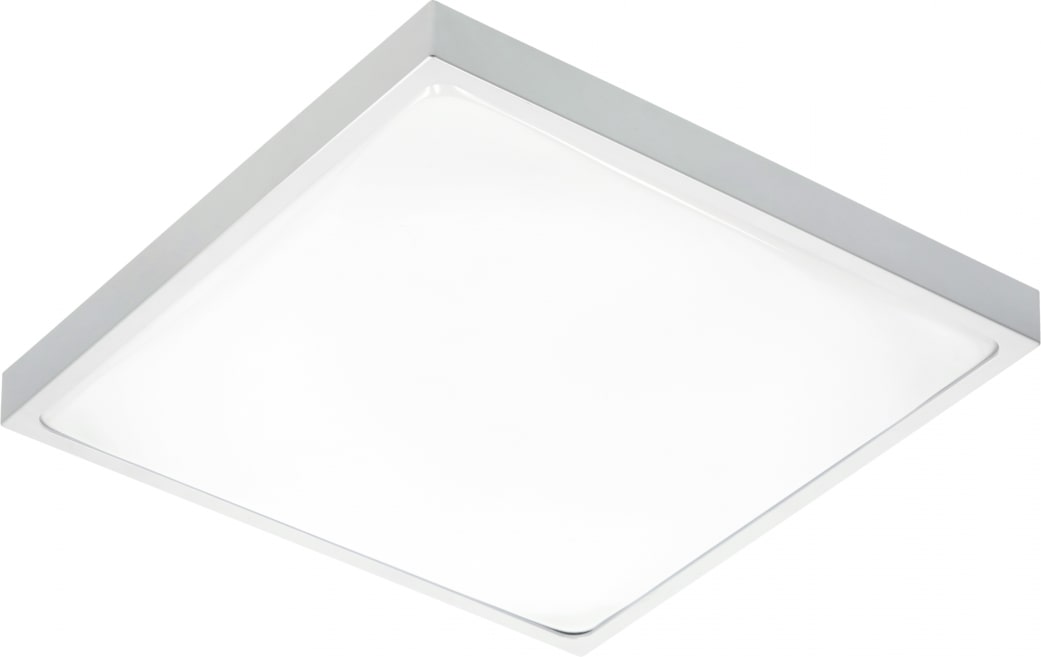 24W LED Deckenleuchte Deckenlampe IP44 für innen und Außen Eckig 30x30 1680 Lumen Chrom