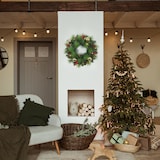 thumbnail of LED-Weihnachtskranz "NOEL" gold