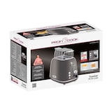 thumbnail of Proficook TA 1193 Tostadora Pan, Ranura Ancha 2 Rebanadas, Indicador Nivel Tostado, 3 Funciones, Calienta Panecillos, Gris, 800W