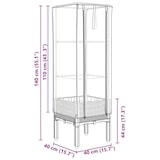 thumbnail of Helloshop26 - Aiuola rialzata/fioriera con copertura effetto rattan 40 x 40 x 140 cm bianco 02_0038778