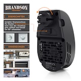 thumbnail of Brandson 500W Steckdosen Heizlüfter, Mini Keramikheizgerät mit Fernbedienung, Überhitzungsschutz, Automatische Abschaltung, Schwarz