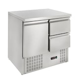 thumbnail of GastroHero Kühltisch Mini Edelstahl GN 1/1 1 Tür 2 Schubladen statische Kühlung +2 °C bis +8 °C 230 V Profi Gastronomie ECO 1/2 900x700x870 mm