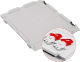 thumbnail of PROREGAL 3x Eurobox NextGen Grip mit Scharnierdeckel & roten Verschlüssen | HxBxT 32x40x60cm | 65 Liter | Griffe offen | Verstärkter Boden
