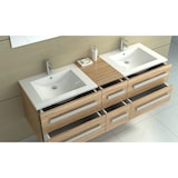 thumbnail of Badmöbel Set in holz-dunkel Bad-Set Waschtisch Waschbecken mit Unterschrank Hängeschrank SMC Becken Doppelwaschtisch zwei Personen Waschtisch Jet-Line