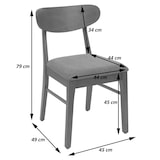 thumbnail of Juego de 2 sillas de comedor HWC-M59, silla de cocina Silla, tela/textil madera maciza ~ estructura color claro, topo