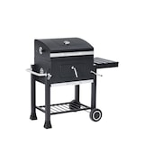 thumbnail of Tarrington House Barbacoa de carbón Memphis, acero/hierro fundido, superficie de barbacoa 41.7 x 57 cm, estante plegable, tapa con termómetro, negro