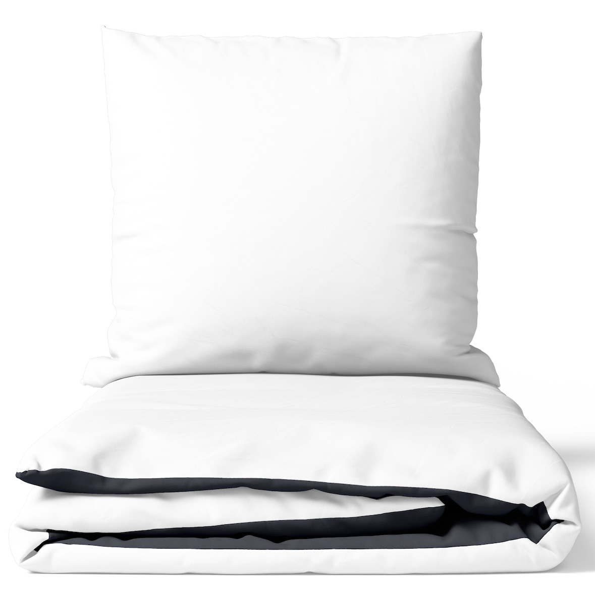 Baumwolle Bettwäsche Set 200x220 cm Weiß Anthrazit Wendebettwäsche mit Reißverschluss