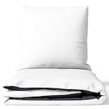 thumbnail of Baumwolle Bettwäsche Set 200x220 cm Weiß Anthrazit Wendebettwäsche mit Reißverschluss